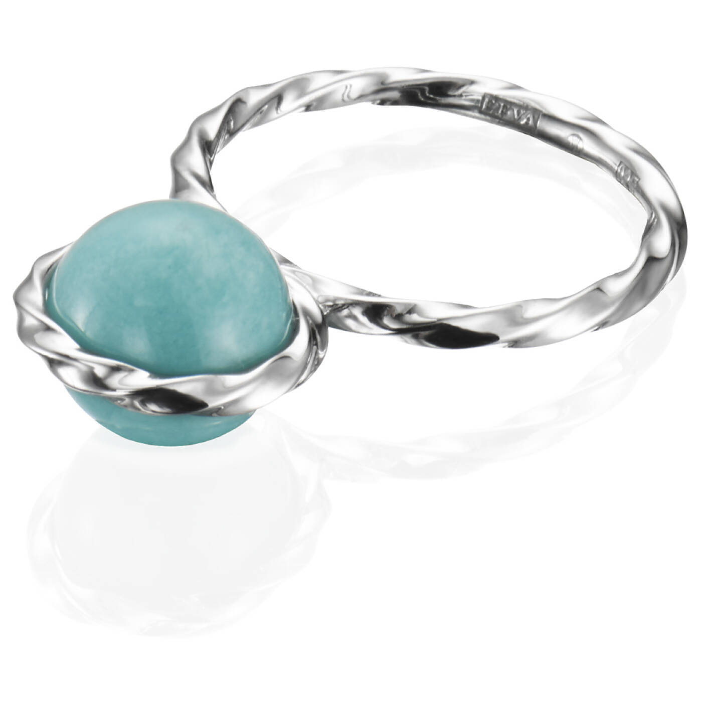 Twisted Orbit - Amazonite Ring Sølv