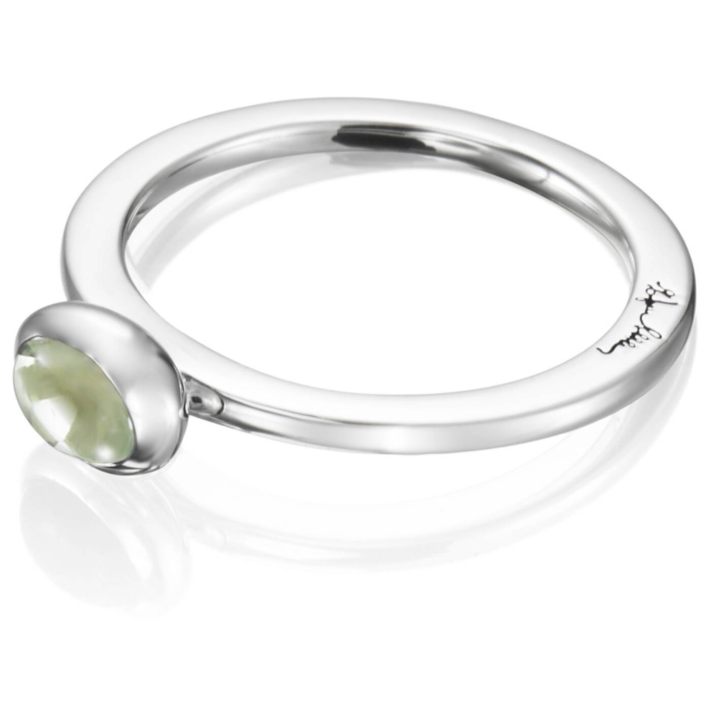 Love Bead Sølv - Green Quartz Ring Sølv