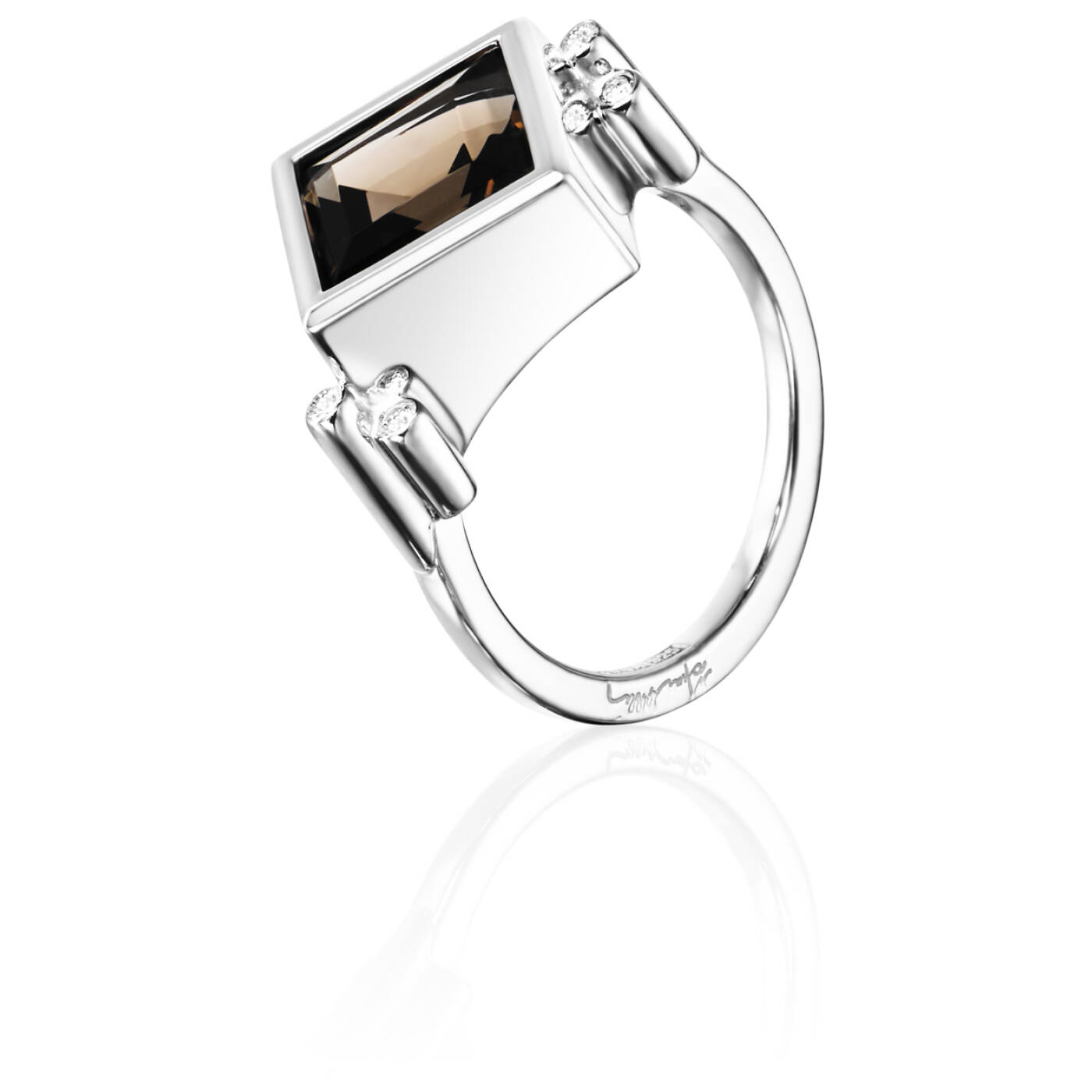 Shiny Memory - Smokey Quartz Ring Sølv