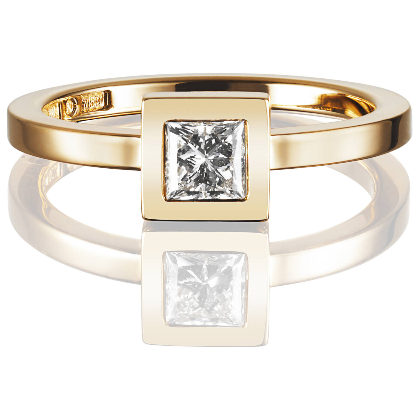 Princess Wedding Thin 0.40 ct diamant Ring Gull