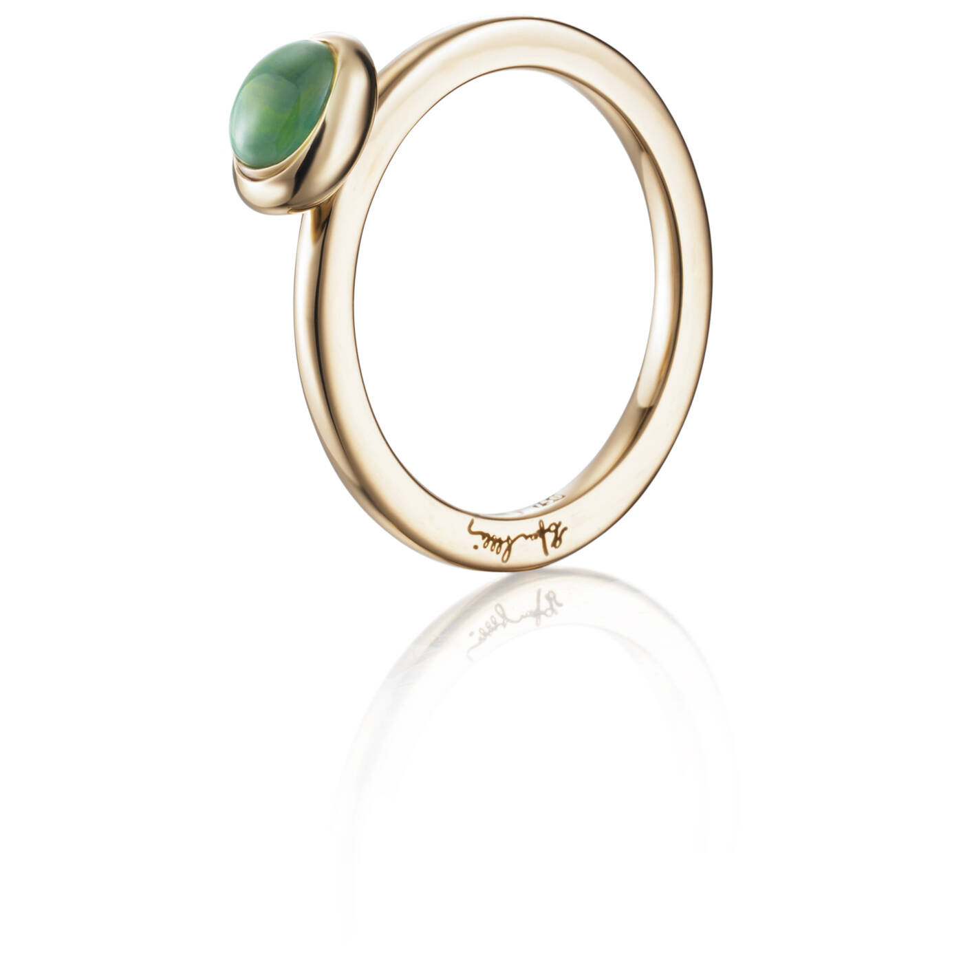 Love Bead - Green Agate Ring Gull