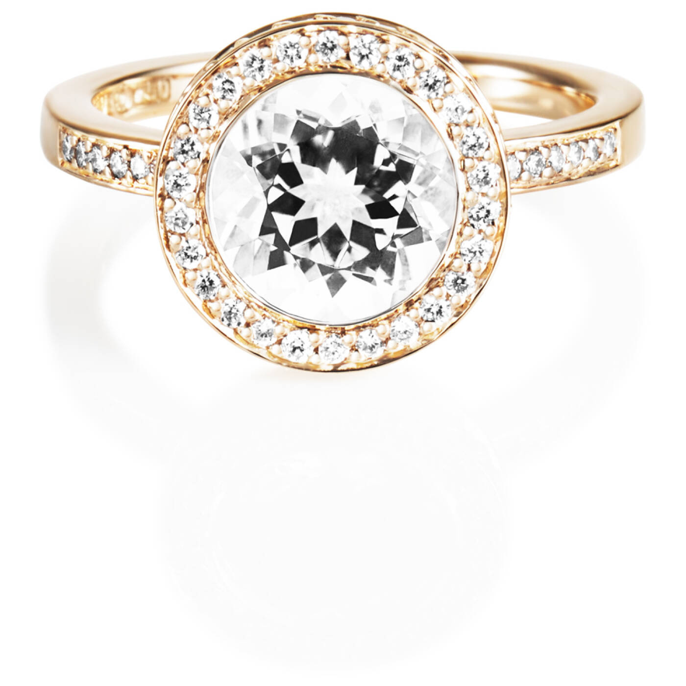 Halo - Crystal Quartz Ring Gull