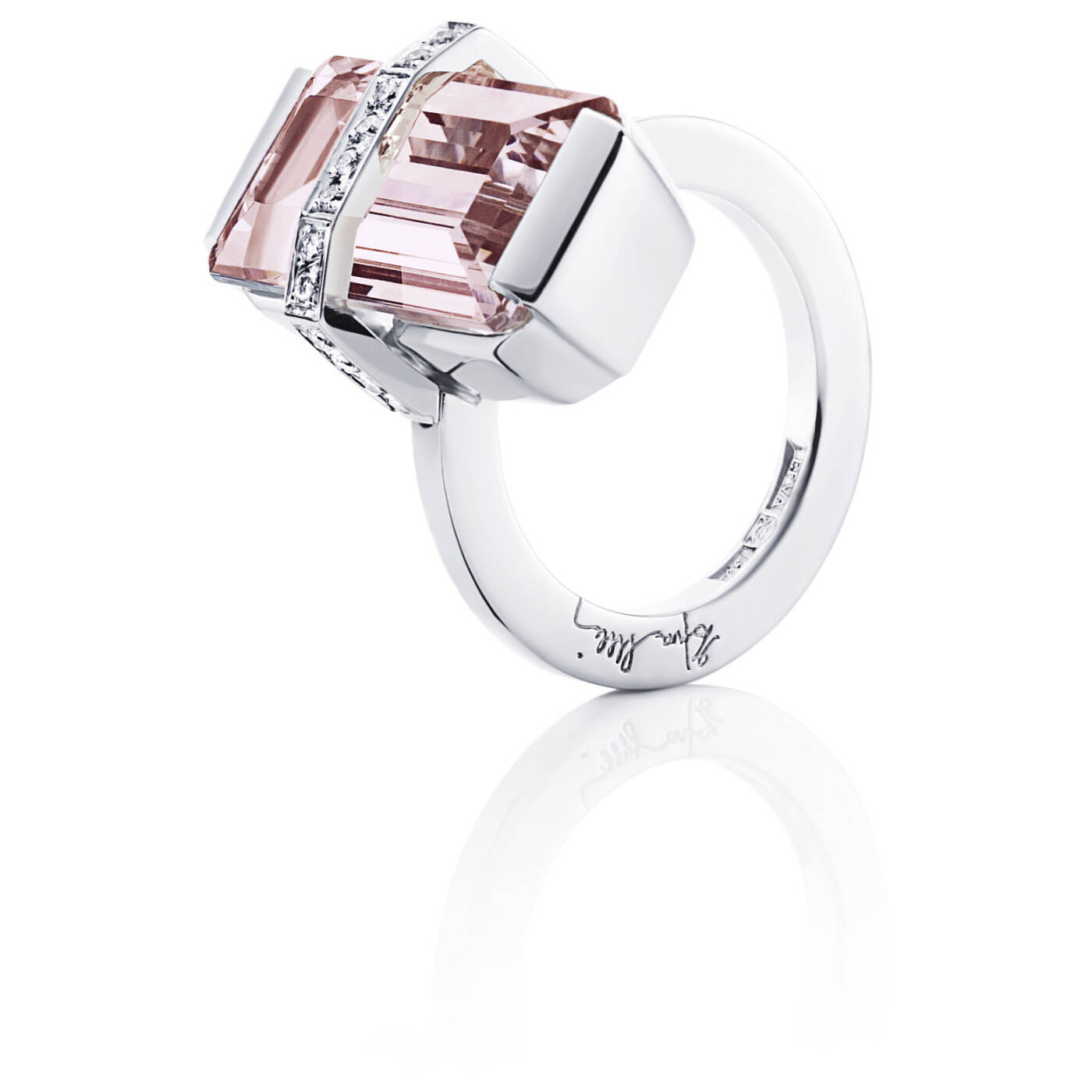 Bend Over - Morganite Ring Hvitt gull