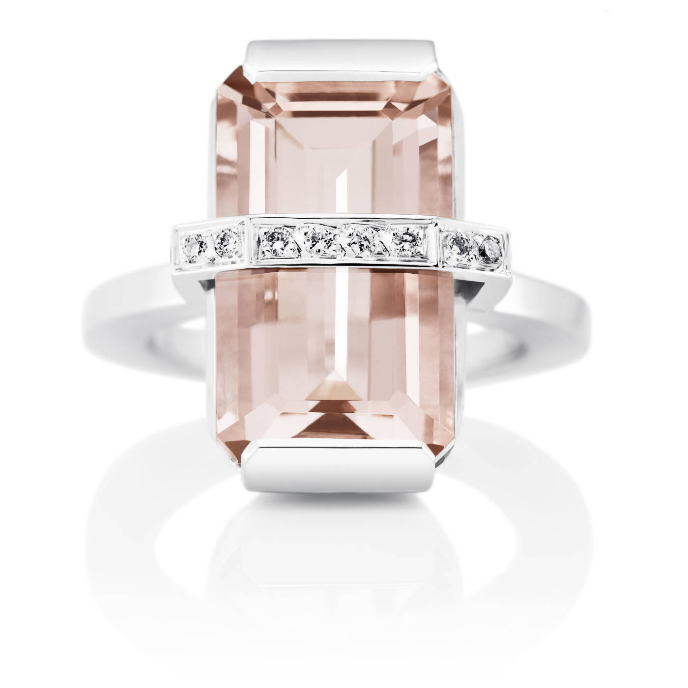 Bend Over - Morganite Ring Hvitt gull