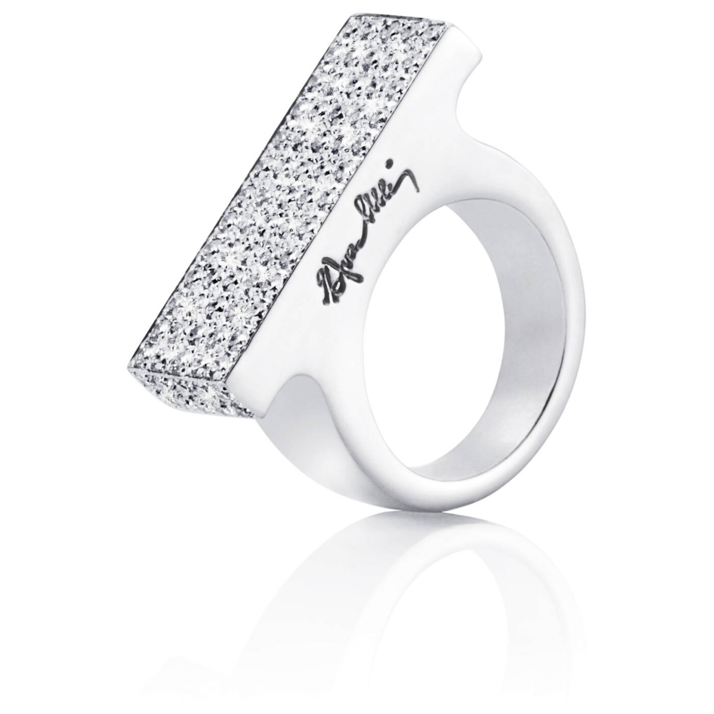 Funky Bling Ring Hvitt gull