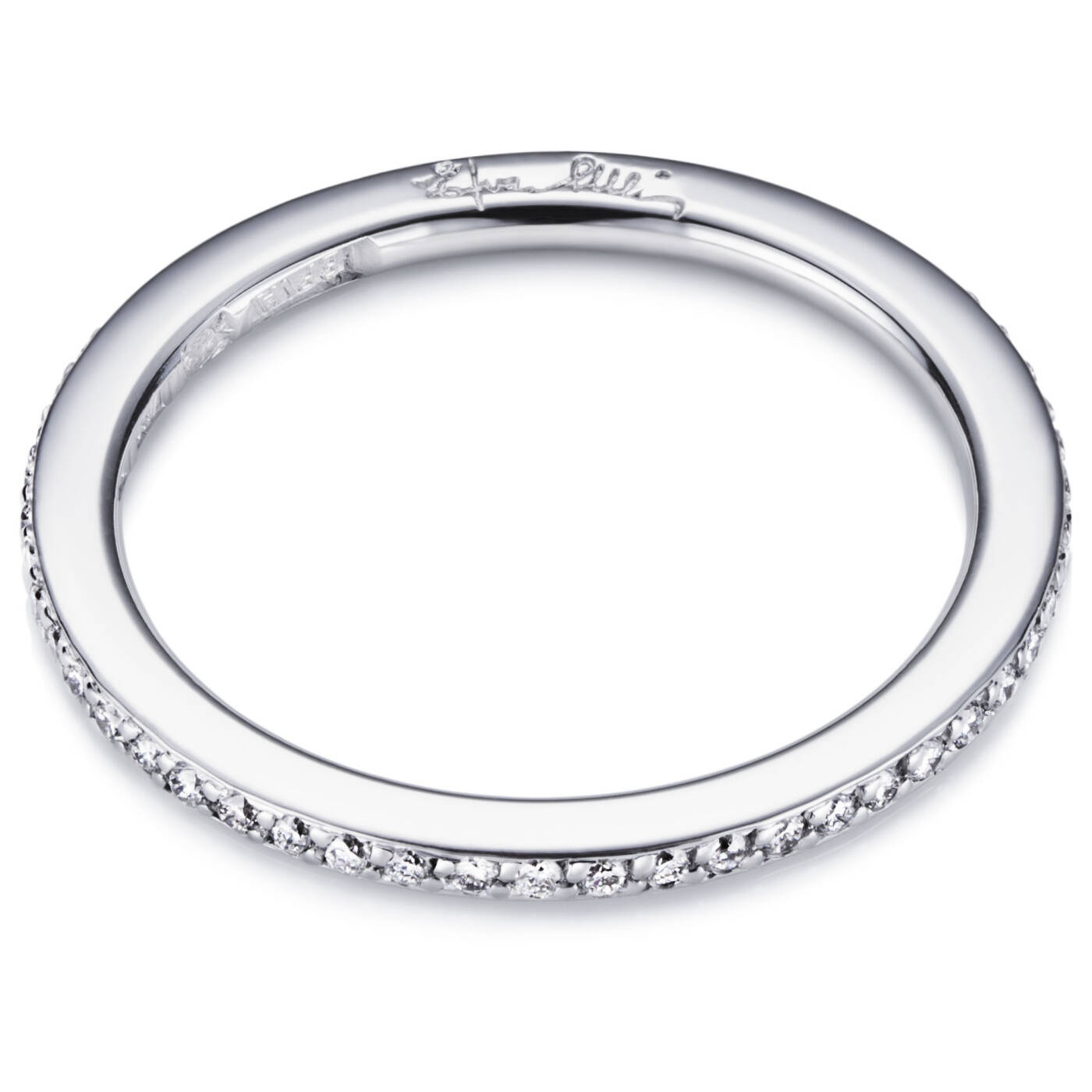 Love Bead & Stars Band Ring Hvitt gull