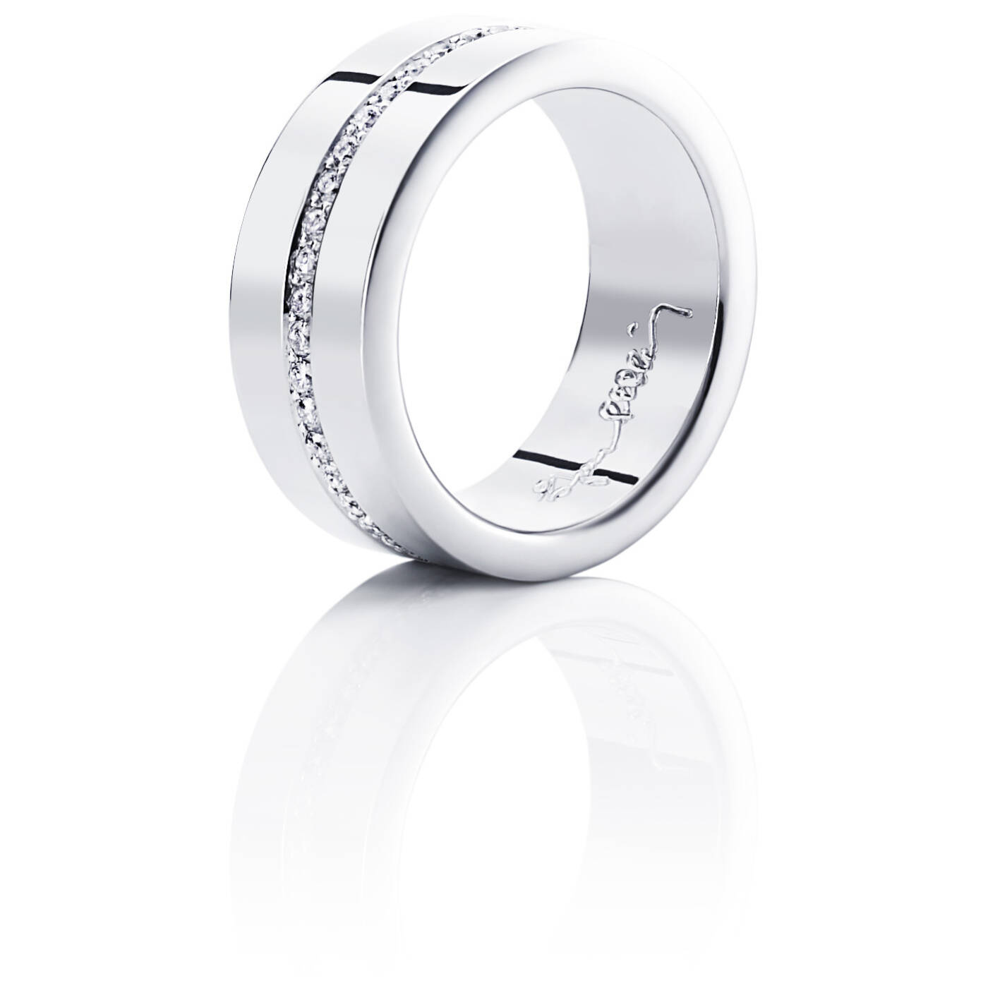 Wide & Stars Ring Hvitt gull