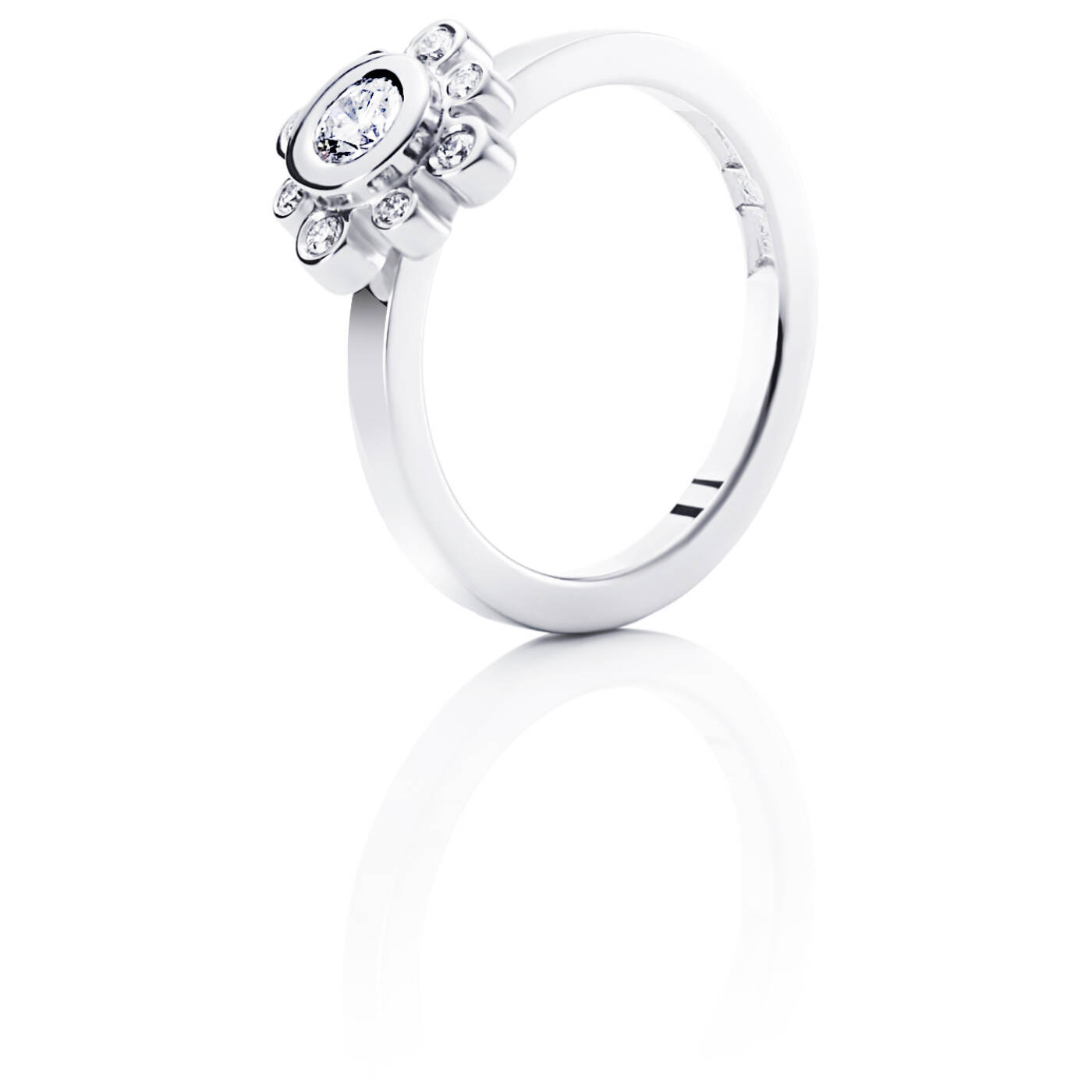 Sweet Hearts Crown 0.19 ct diamant Ring Hvitt gull