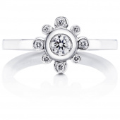 Sweet Hearts Crown 0.19 ct diamant Ring Hvitt gull