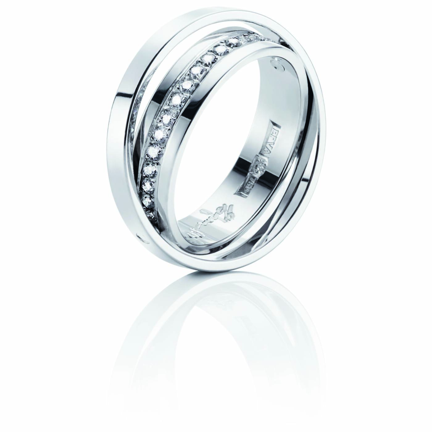 Two Of Us & Stars Ring Hvitt gull