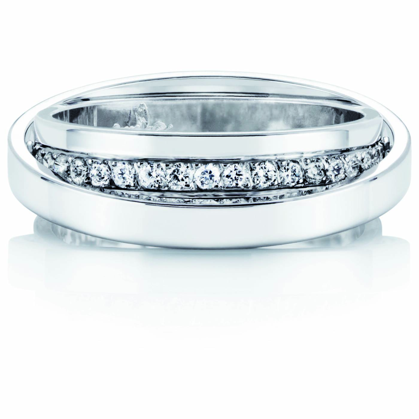 Two Of Us & Stars Ring Hvitt gull