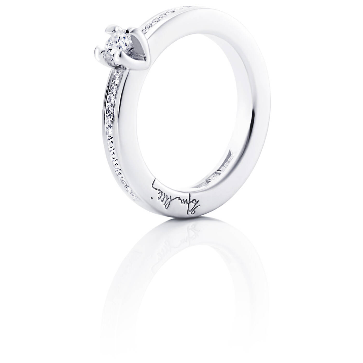 Heart To Heart 0.19 ct diamant Ring Hvitt gull