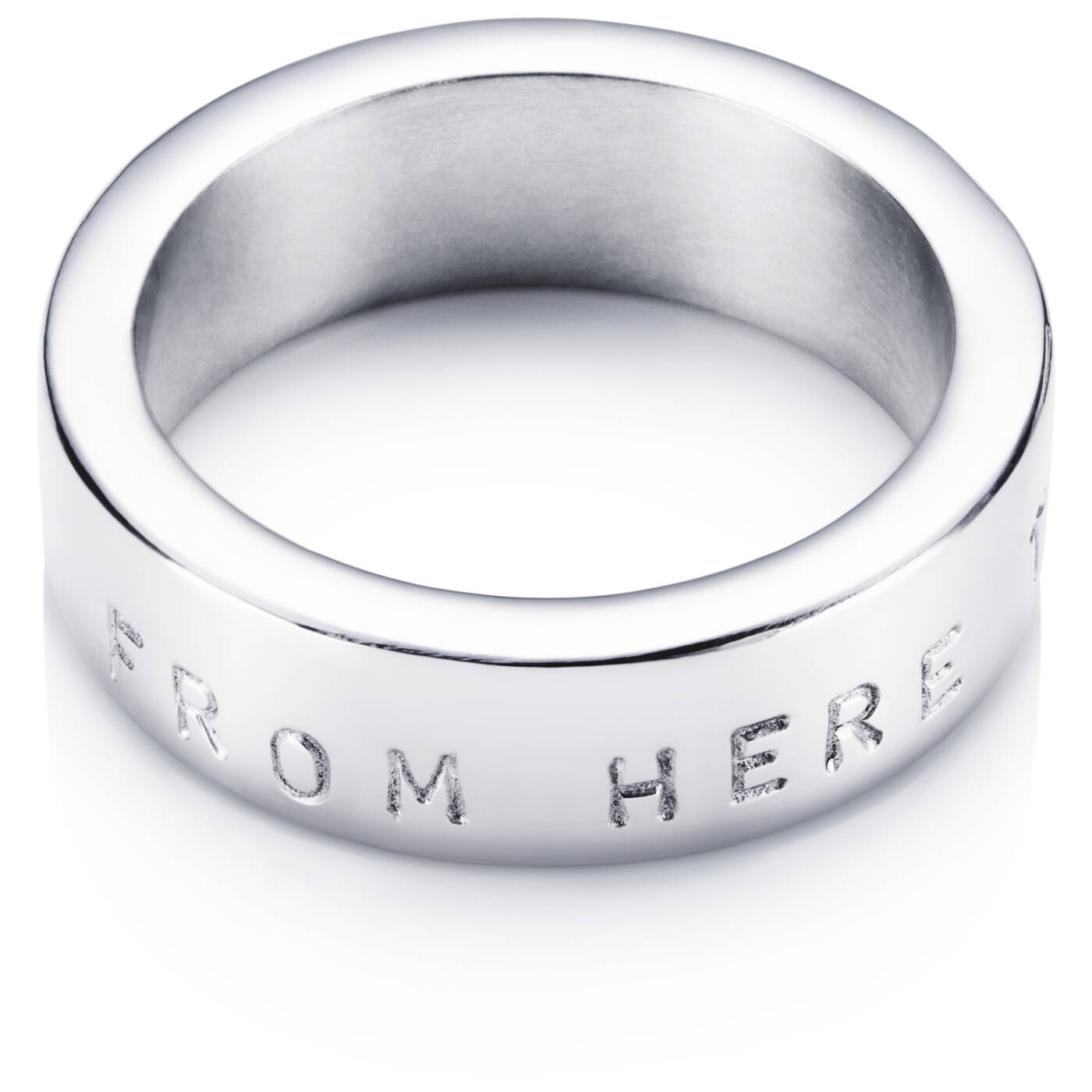 From Here To Eternity Stamped Ring Hvitt gull