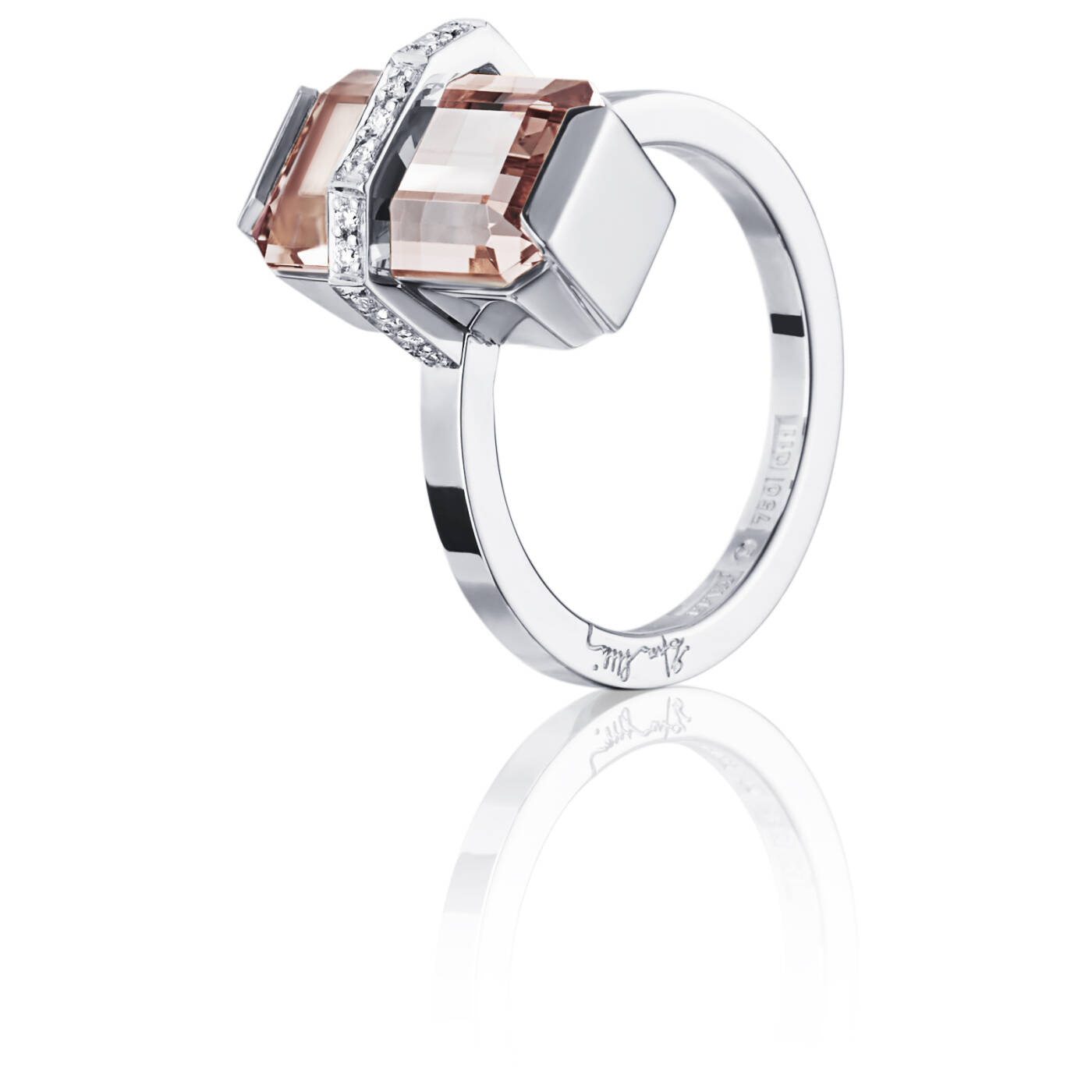 Little Bend Over - Morganite Ring Hvitt gull