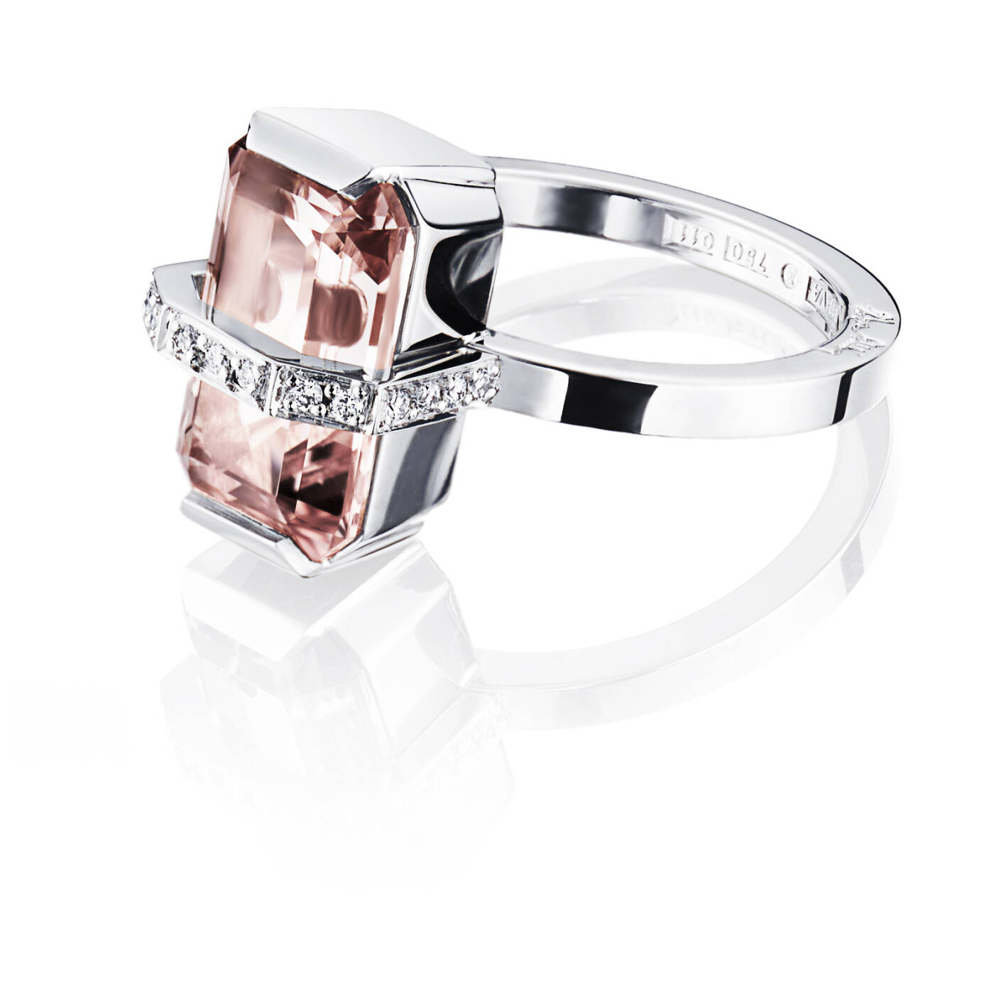 Little Bend Over - Morganite Ring Hvitt gull