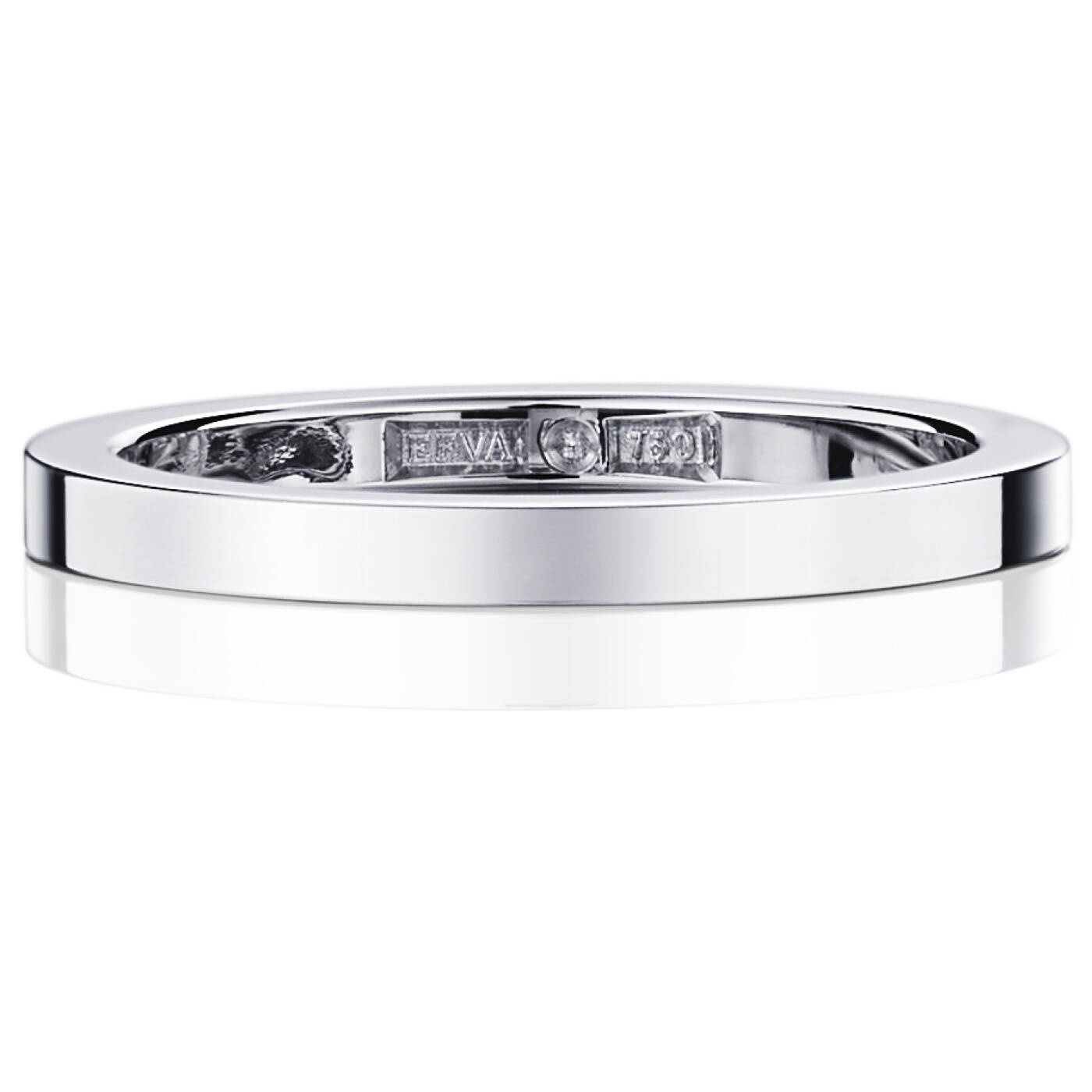 Plain & Signature Thin Ring Hvitt gull