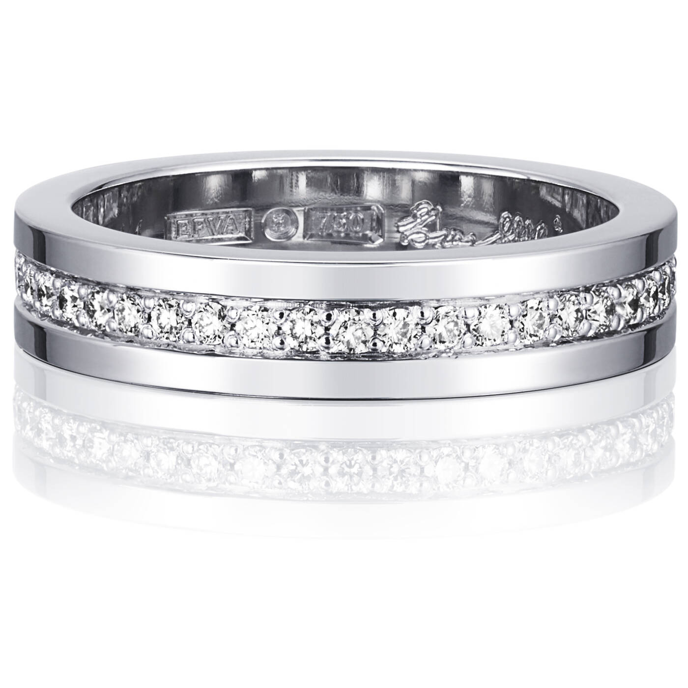 4½ & Stars Ring Hvitt gull