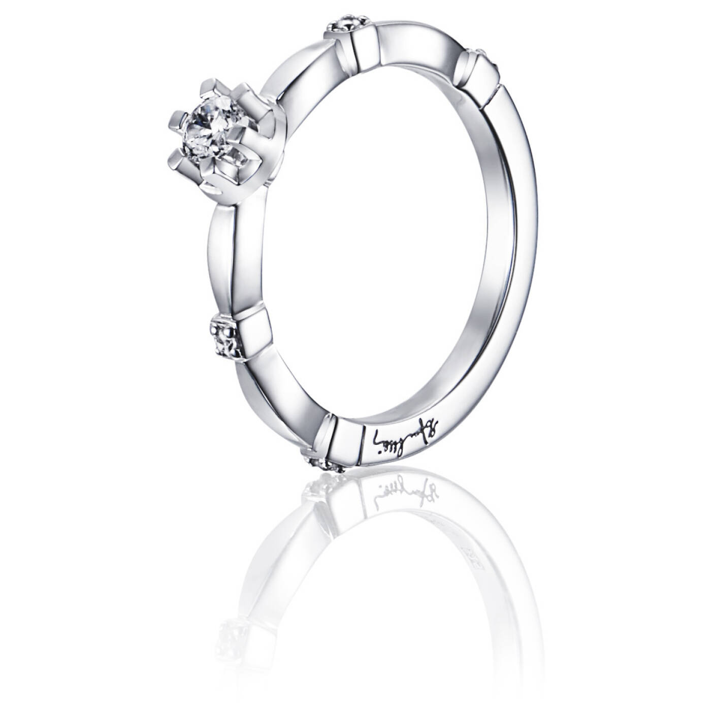 Forget Me Not Star Ring Hvitt gull