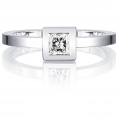 Princess Wedding Thin 0.30 ct diamant Ring Hvitt gull