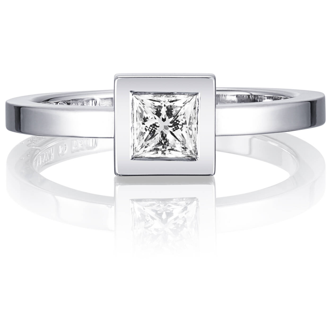 Princess Wedding Thin 0.40 ct diamant Ring Hvitt gull