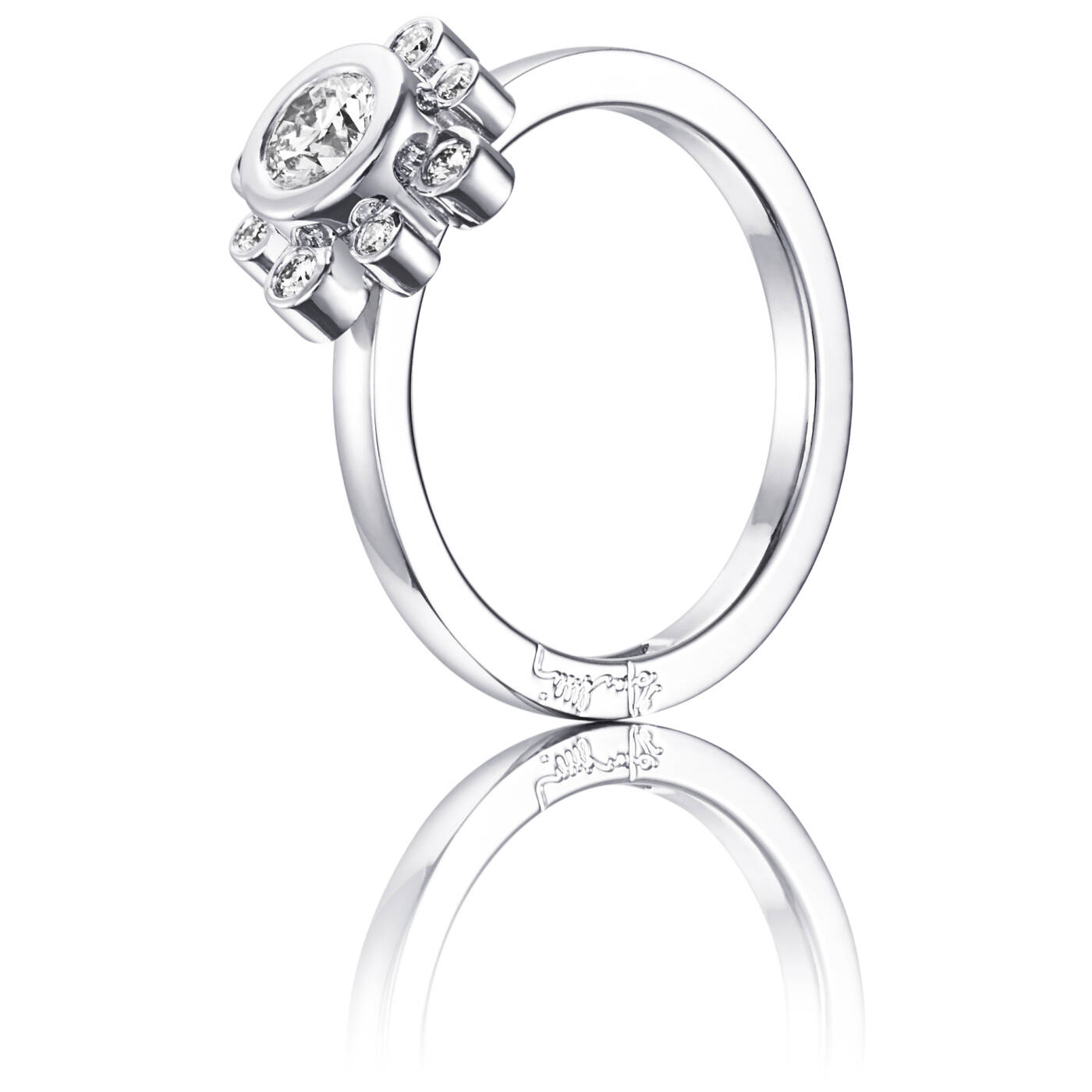 Sweet Hearts Crown 0.30 ct diamant Ring Hvitt gull