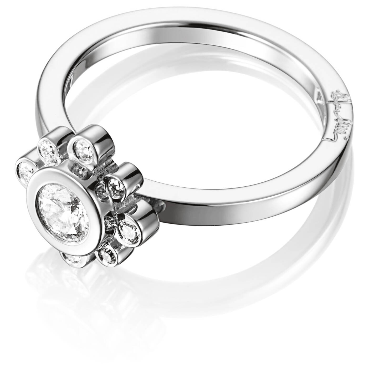 Sweet Hearts Crown 0.30 ct diamant Ring Hvitt gull