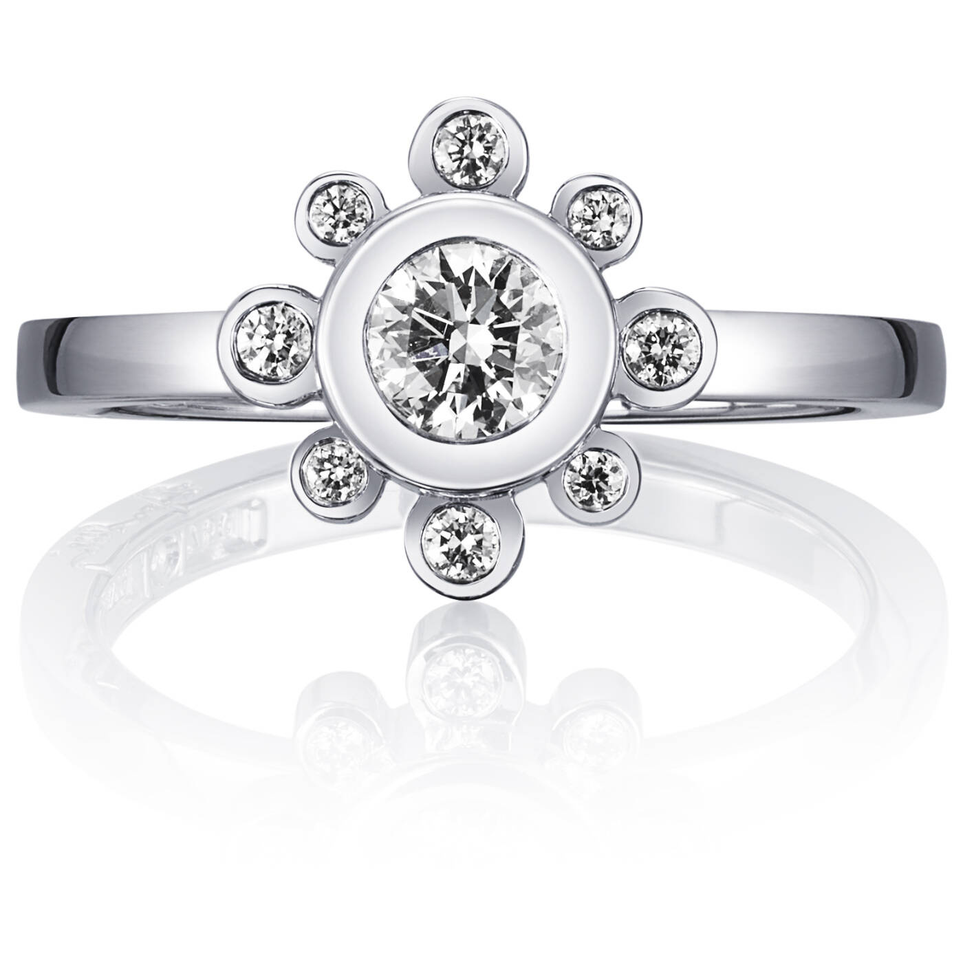 Sweet Hearts Crown 0.30 ct diamant Ring Hvitt gull