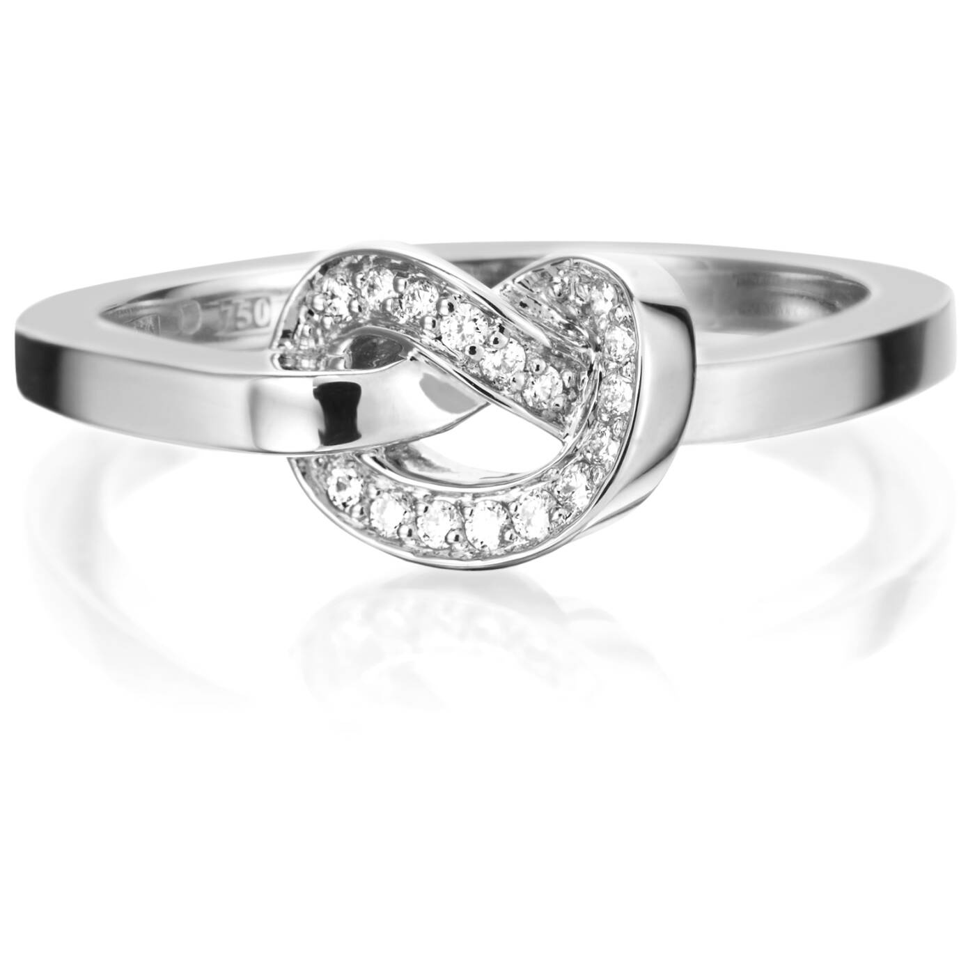 Love Knot & Stars Ring Hvitt gull