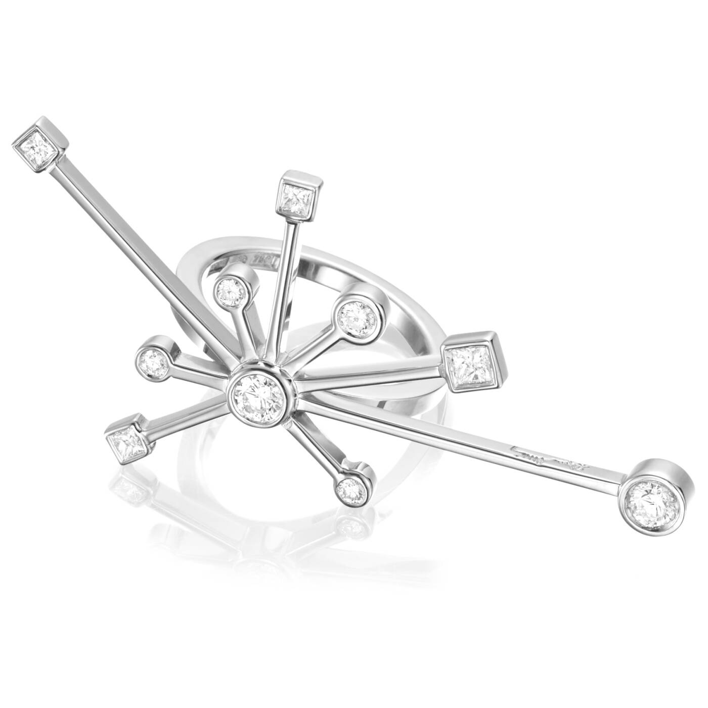 Kaboom & Stars Ring Hvitt gull