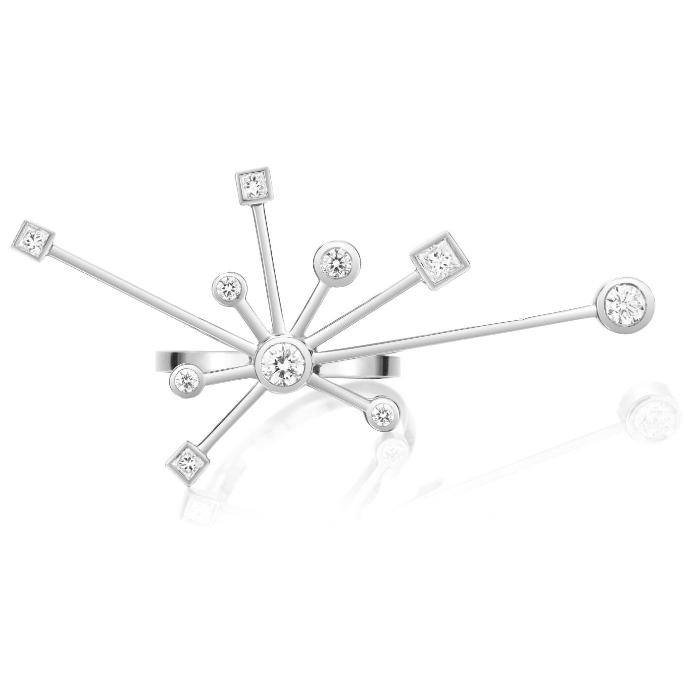 Kaboom & Stars Ring Hvitt gull