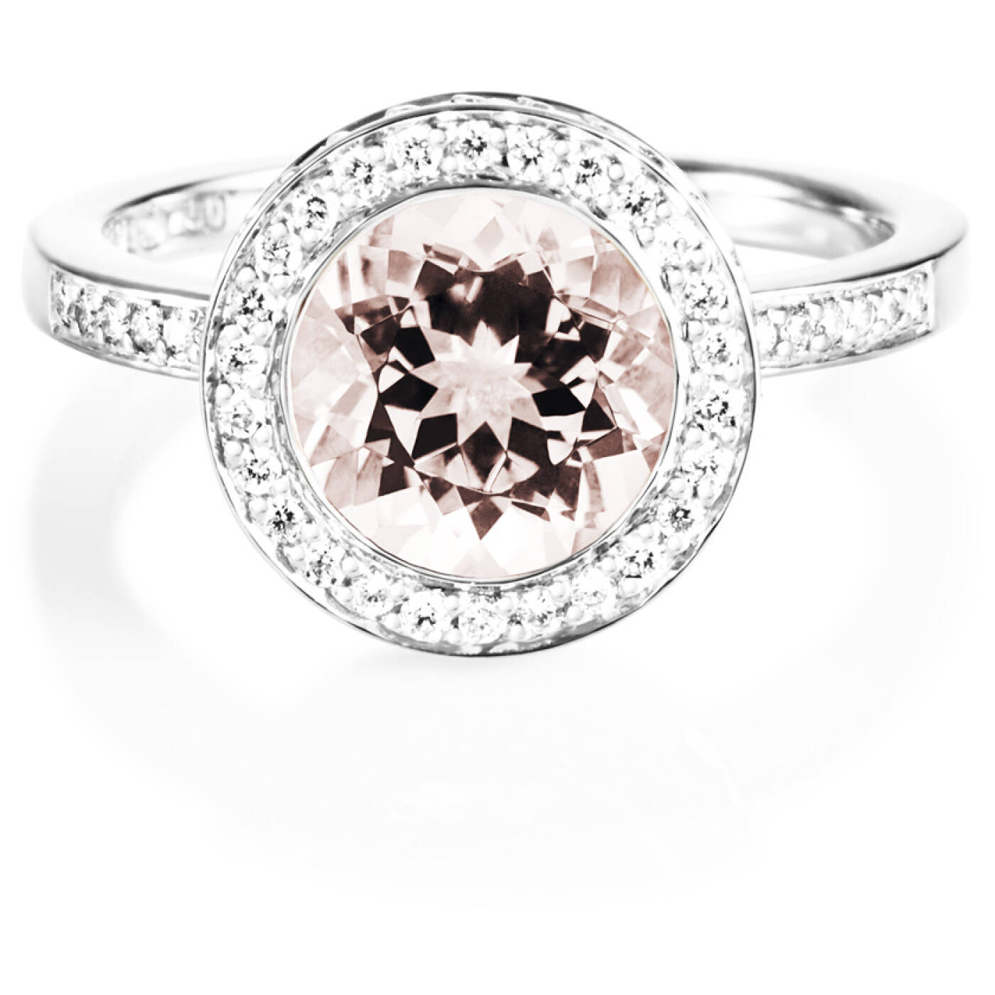 Halo - Morganite Ring Hvitt gull