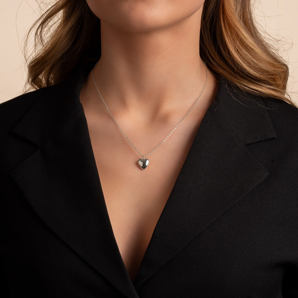 Lovely heart pendant neck silver 42