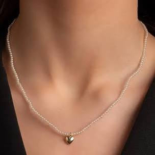 Lovely pendant pearl neck gold 42