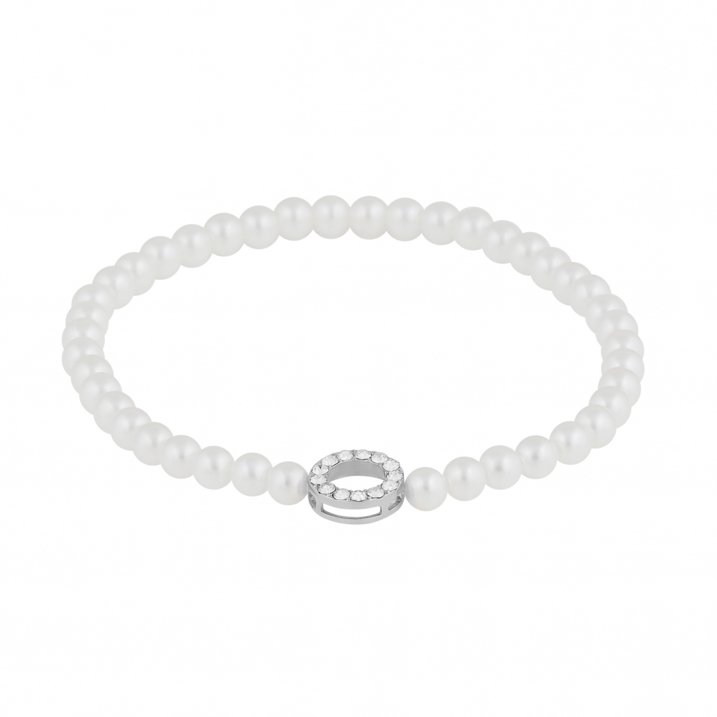 Callie elastic pearl Bracelet Silver