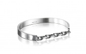 Chain Chain Cuff - Black Bracelet Sølv