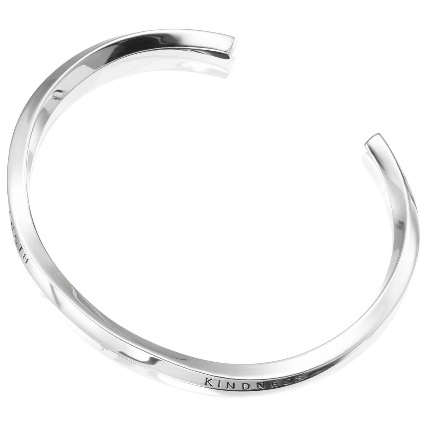 Strength & Kindness Slim Cuff Armbånd Sølv