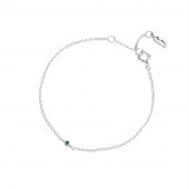 Micro Blink - Green Emerald Armbånd Sølv 16-19 cm