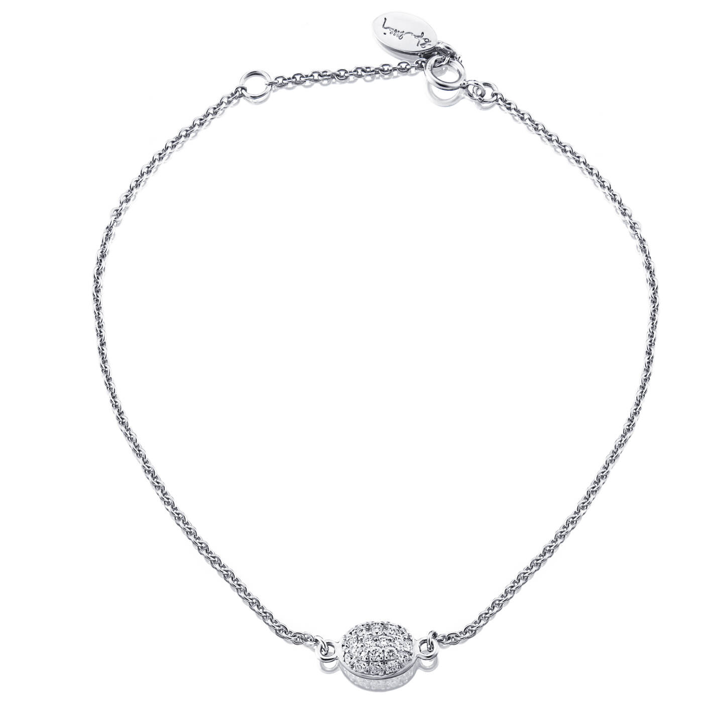 Love Bead Armbånd Hvitt gull 17-19 cm