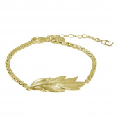 Feather/Leaf chain brace Armbånd Gull