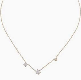 Two Stone Necklace Gold