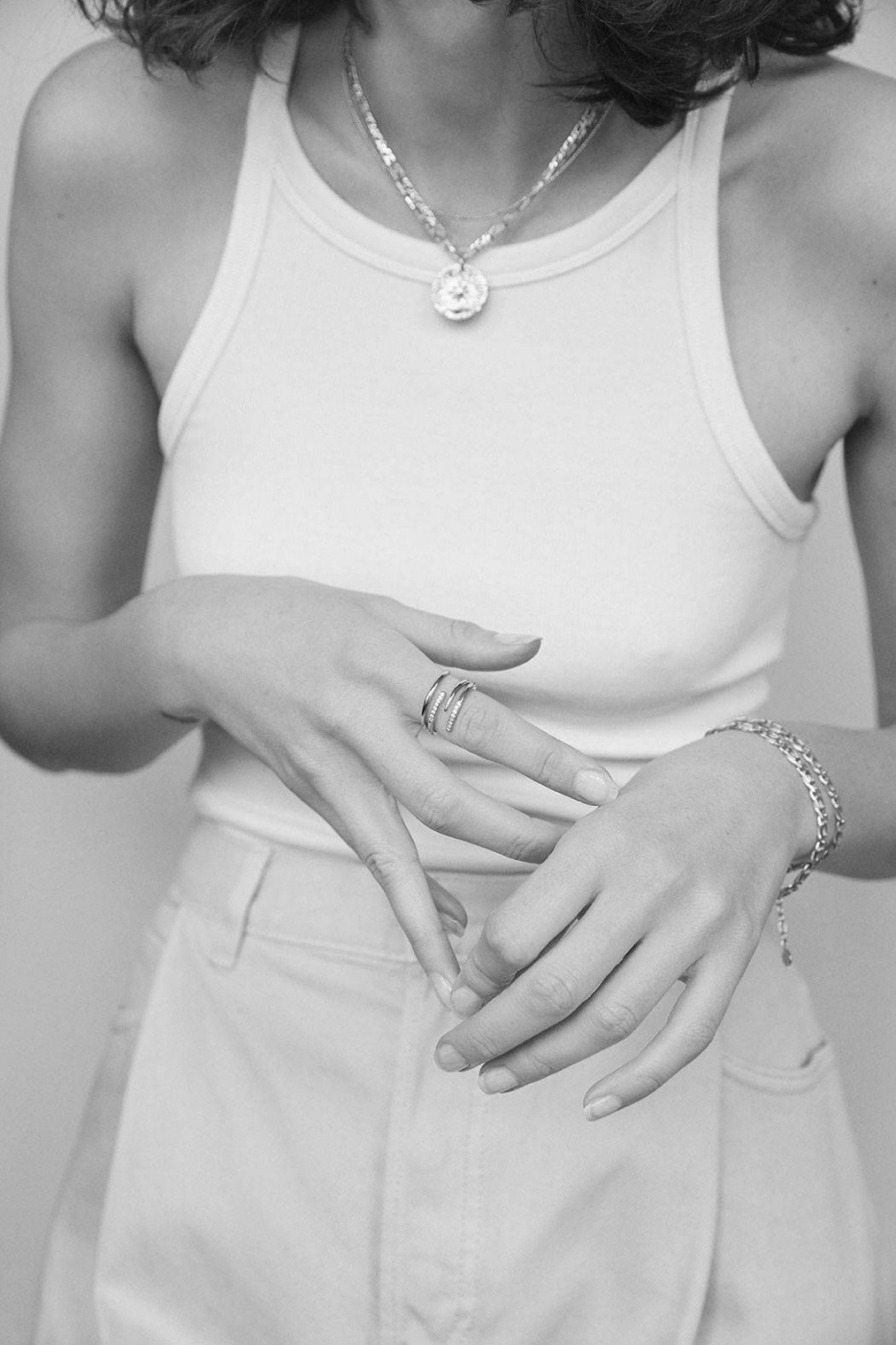 Loop stone ring Sølv 16/17