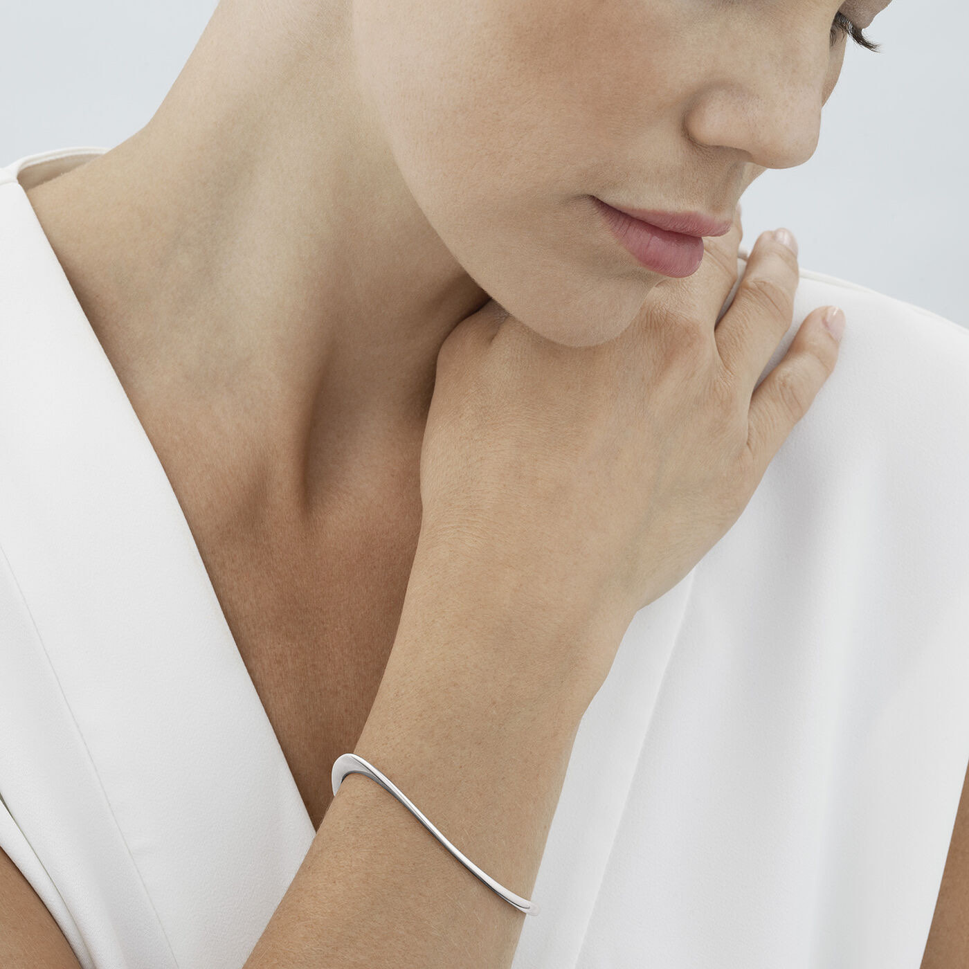 OFFSPRING SLIM OPEN BANGLE Armbånd Sølv