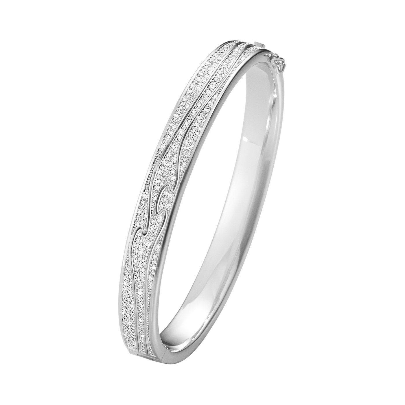 FUSION BANGLE Armbånd FULL PAVÉ 2.19 ct Hvitt gull