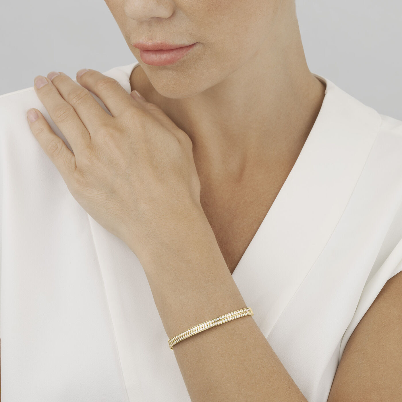 HALO BANGLE Armbånd Diamant PAVE 1.83 ct Gull