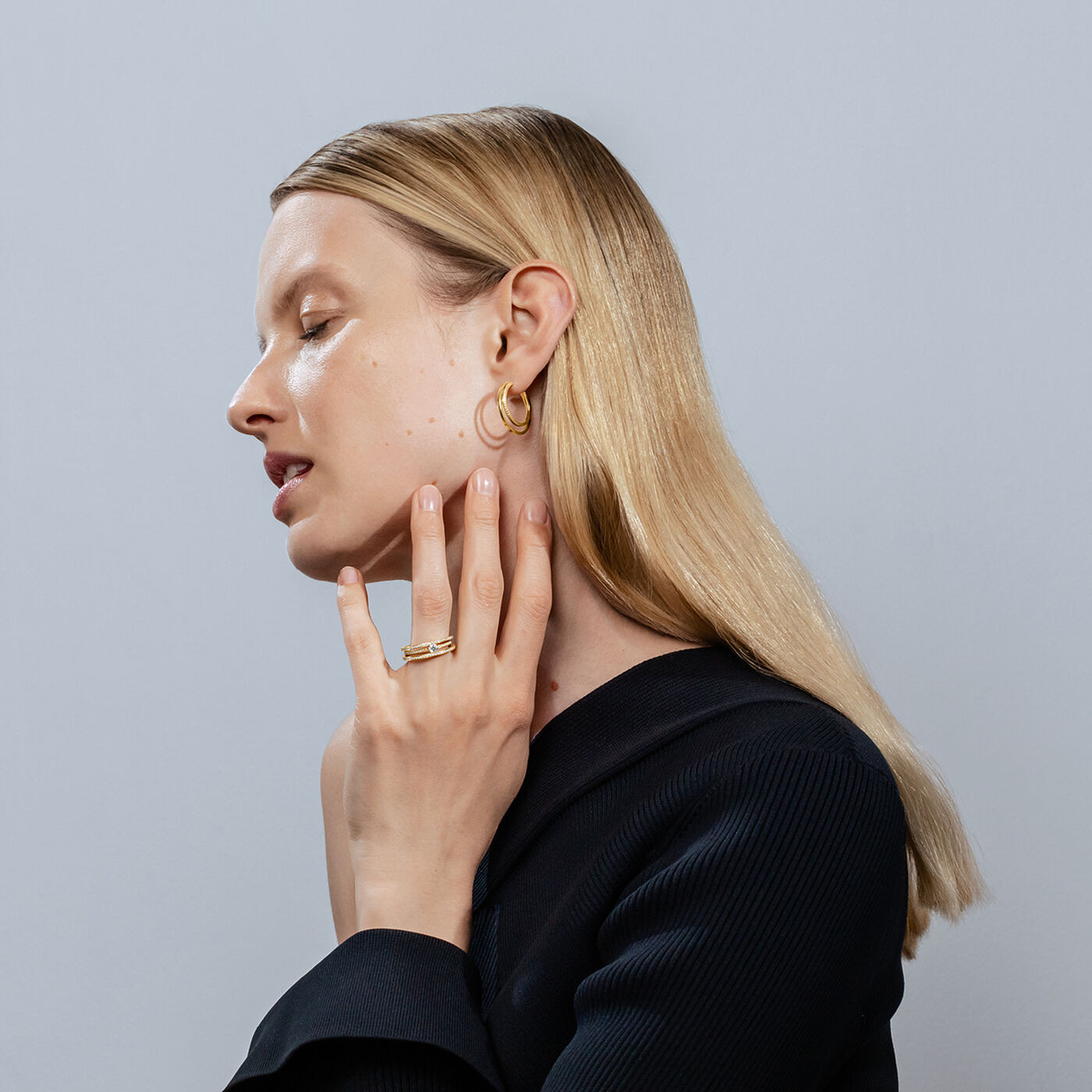 HALO SOLITAIRE Ring FULL PAVE 0.77 ct Gull