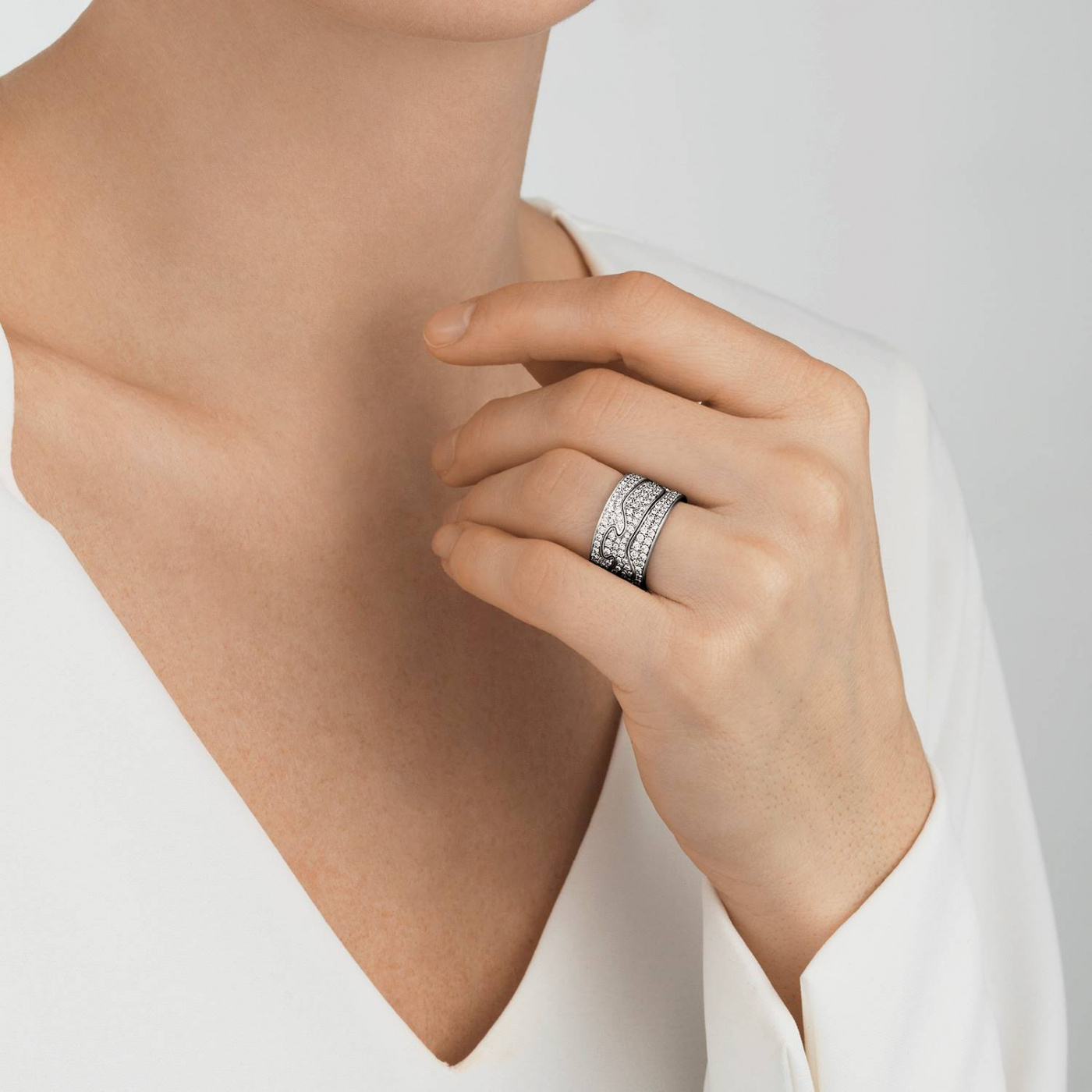 FUSION CENTRE Ring Diamant PAVÉ 0.63 ct Hvitt gull