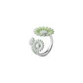 DAISY FLOWER RING Sølv GREEN ENAMEL DAISY FLOWER RING Sølv GREEN ENAMEL