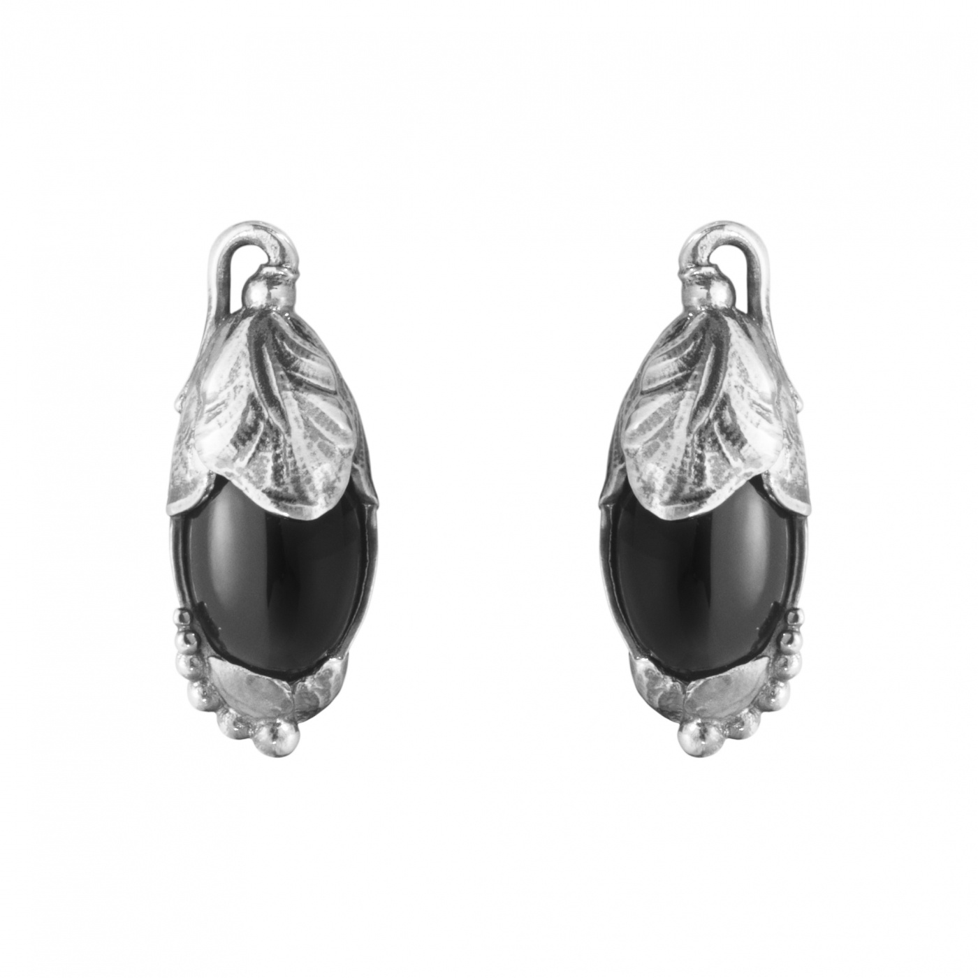 2024 HERITAGE EAR CLIPS Sølv BLACK ONYX