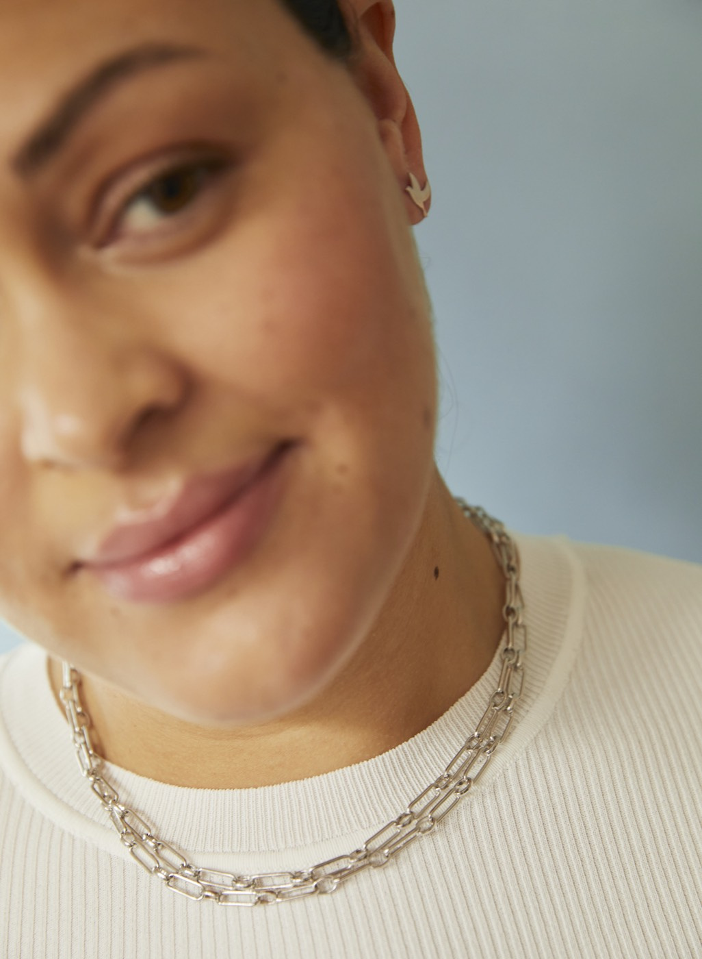 Globe clip neck Sølv 50 cm