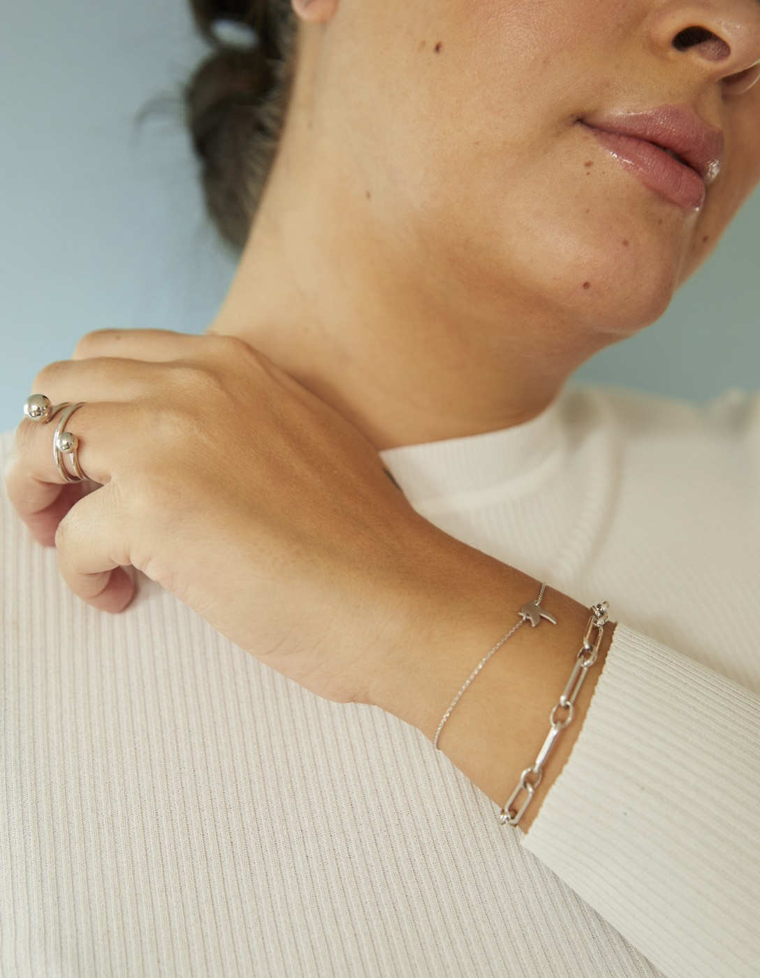 Globe clip brace Sølv